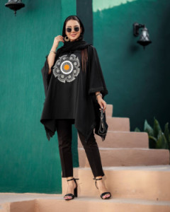 پانچو زنانه داکرون مدل شنل دوزی محرمی