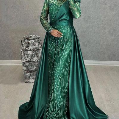 پیراهن شب زنانه ساتن مدل ماکسی مجلسی ساتن پولک دوزی