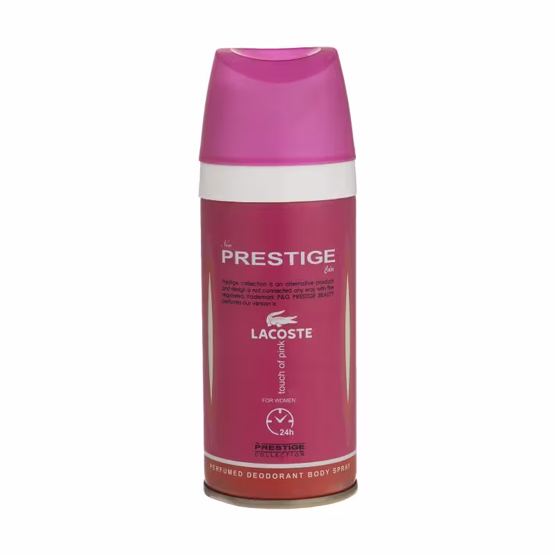 اسپری خوشبو کننده بدن زنانه پرستیژ مدل Lacoste Touch of Pink حجم 150 میلی لیتر