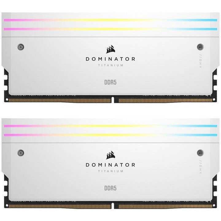 رم دسکتاپ کورسیر مدل 64GB(32GBx2) 6000 Dominator Titanium RGB White