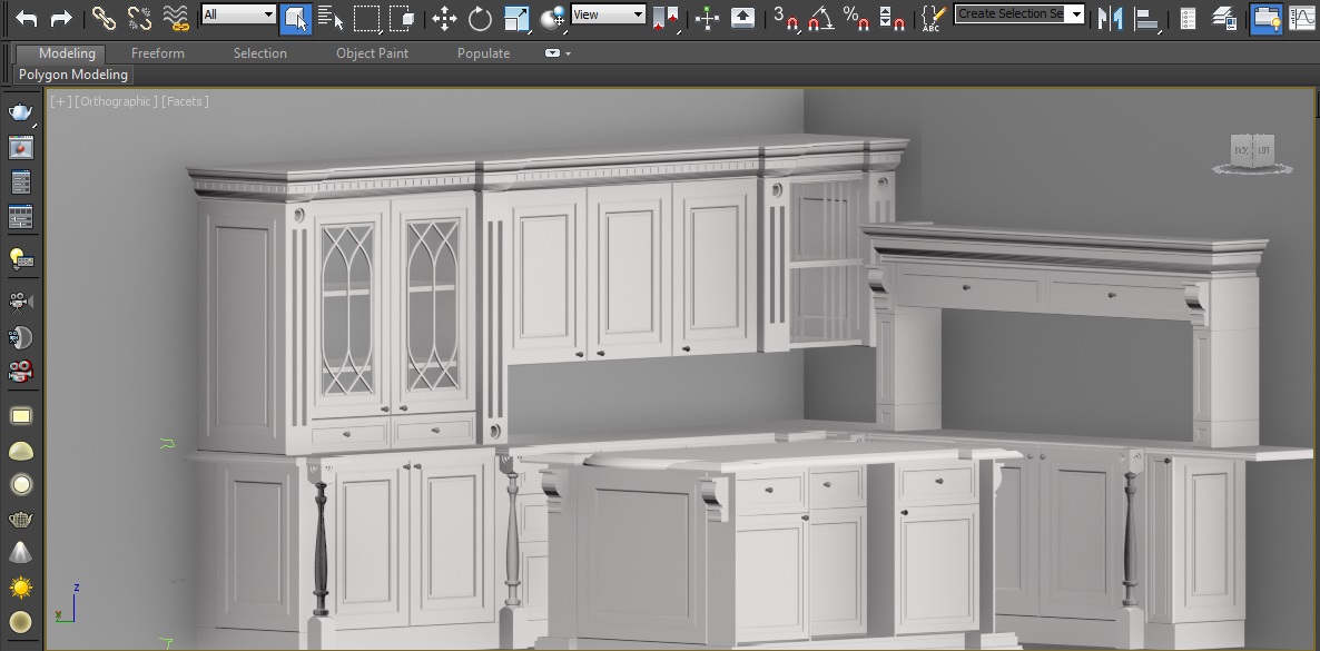 فایل سه بعدی کابینت آشپزخانه