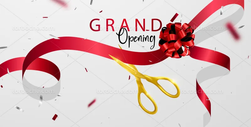 وکتور روبان افتتاحیه برای طراحی پوستر | گرافیک با طعم تربچه