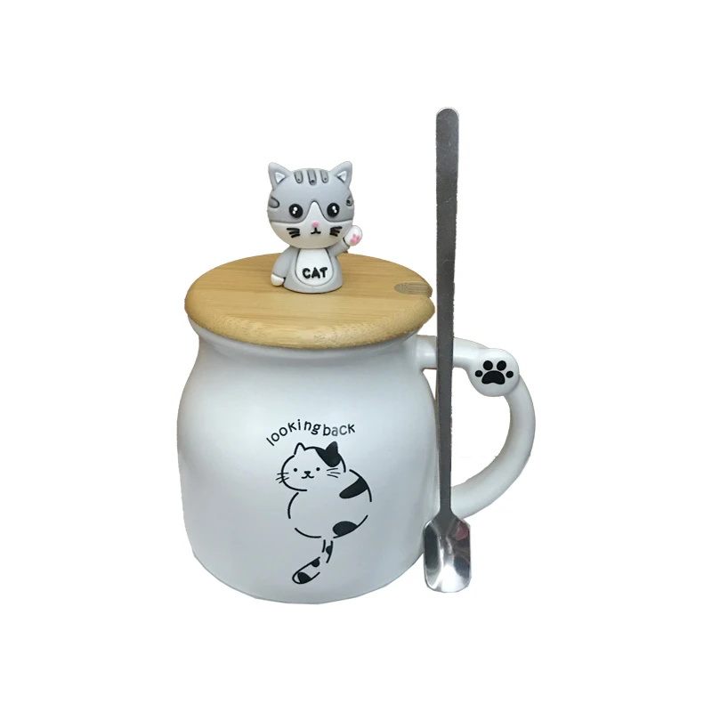 ماگ سرامیکی درب چوبی عروسکی طرح looking back کد 200190