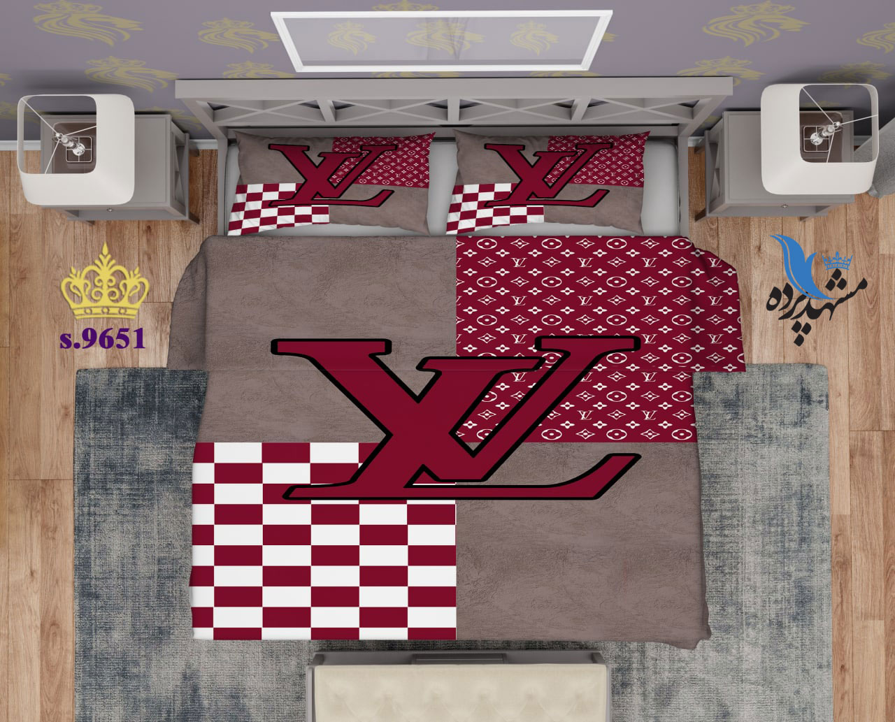 ست روتختی دو نفره طرح لوگو S9651