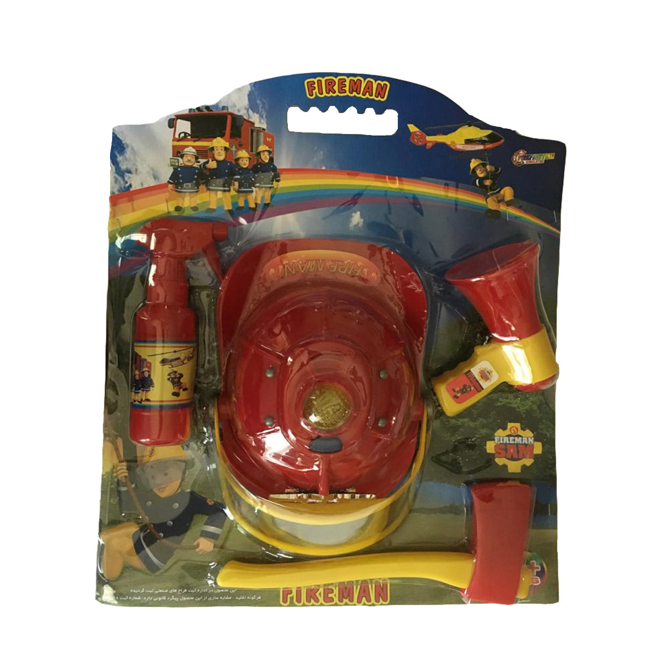 ست اسباب بازی لوازم آتش نشانی مدل سام مجموعه 4 عددی