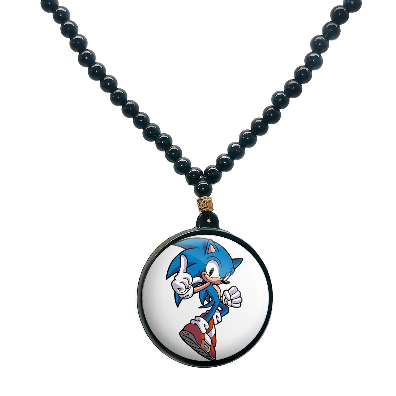 گردنبند پرمانه طرح سونیک کد pmd.14913 مدل دو طرفه