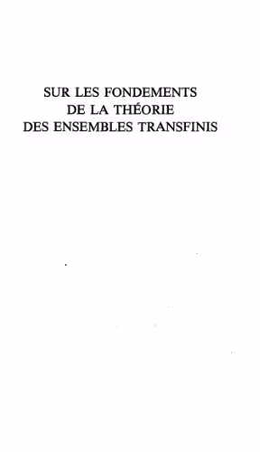 خرید و دانلود نسخه کامل کتاب Sur les fondements de la theorie des ensembles transfinis