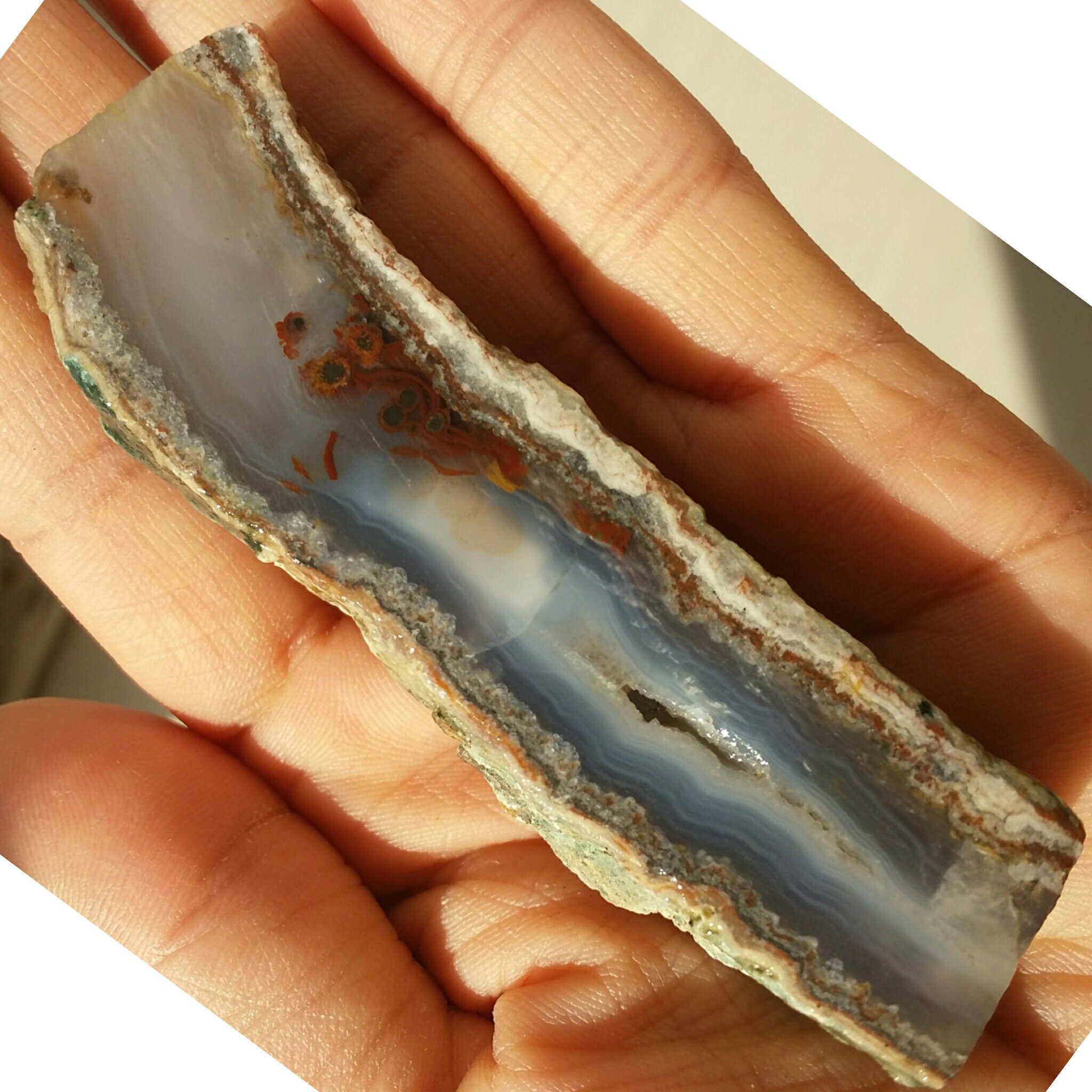 اسلایس سنگ راف عقیق سلیمانی منظره 7رنگ محشر شاهکار خلقت دیدنییی کاملا طبیعی