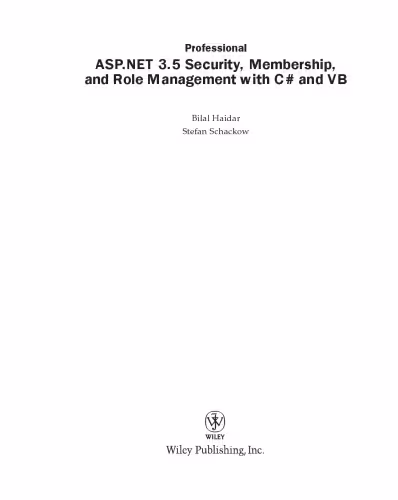 خرید و دانلود نسخه کامل کتاب Professional ASP.NET 3.5 security, membership, and role management with C# and VB