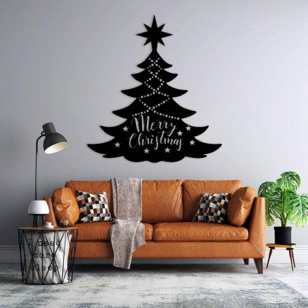 استیکر دیواری طرح درخت کریسمس کد 07
