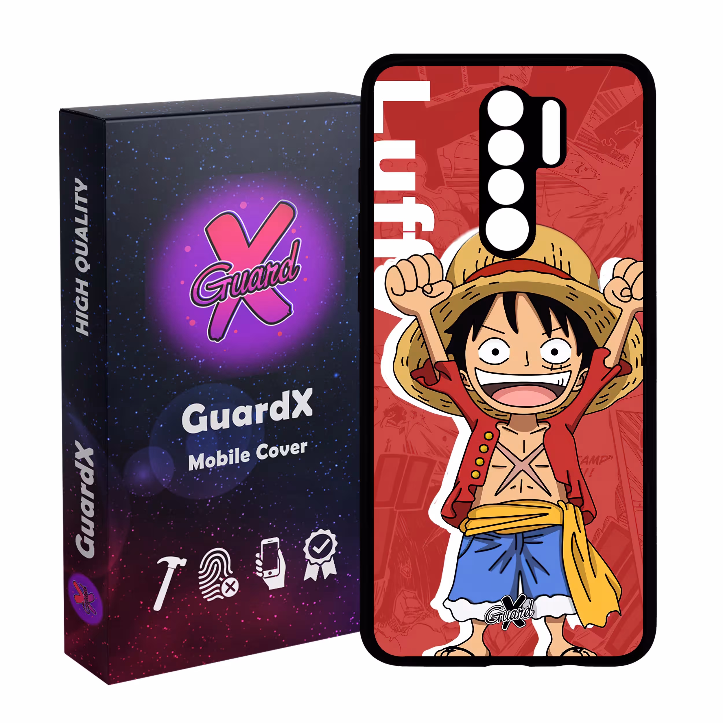 کاور گارد ایکس طرح One Piece Luffy Anime مدل Glass10470 مناسب برای گوشی موبایل شیائومی Redmi 9/Redmi 9 Prime/Poco M2
