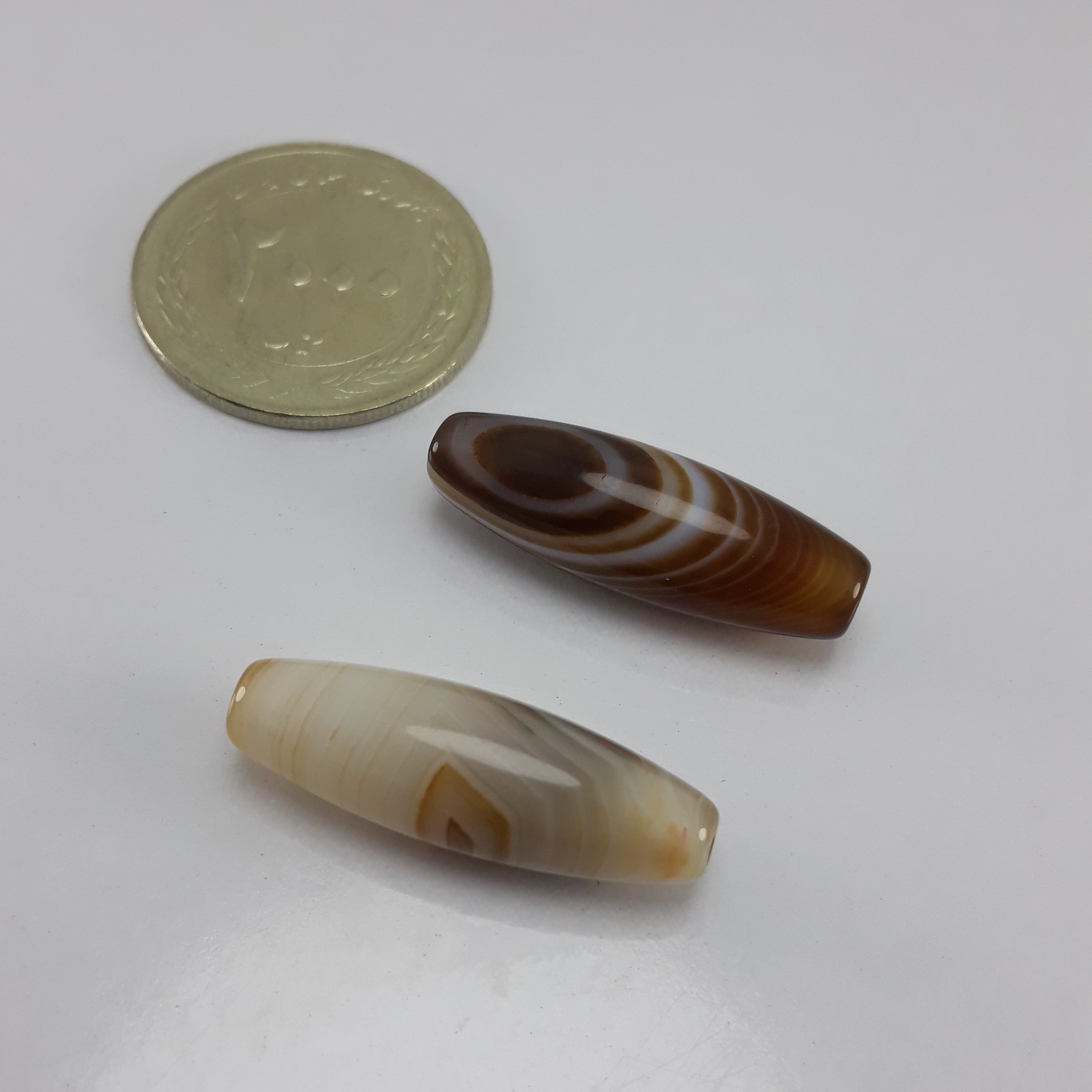 یک جفت مهره عقیق سلیمانی بکر و خاص 