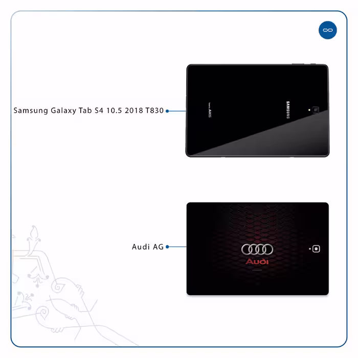 برچسب پوششی ماهوت مدل Audi AG مناسب برای تبلت سامسونگ Galaxy Tab S4 10.5 2018 T830