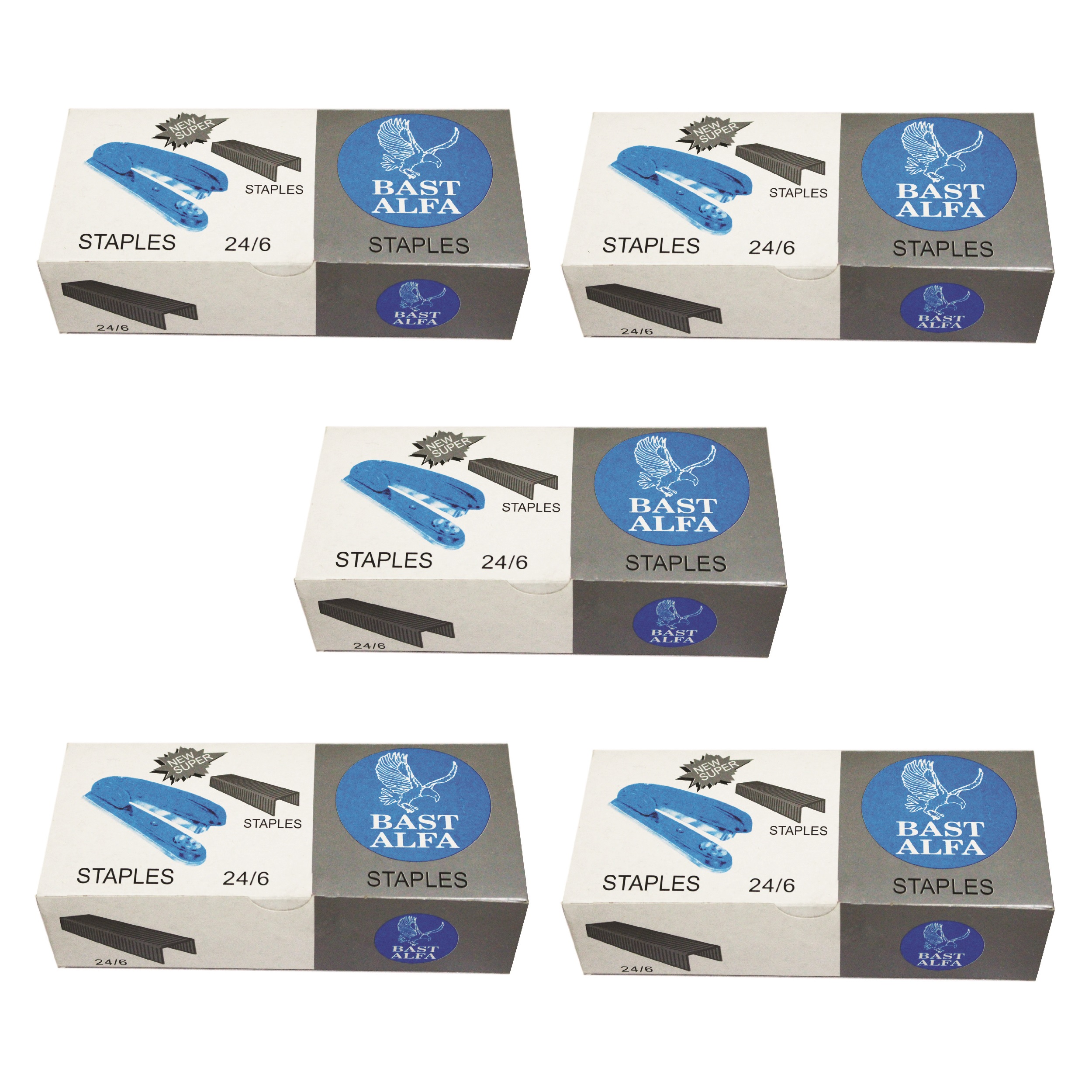 سوزن منگنه بست آلفا سایز 24/6 کد 23 بسته 5000 عددی