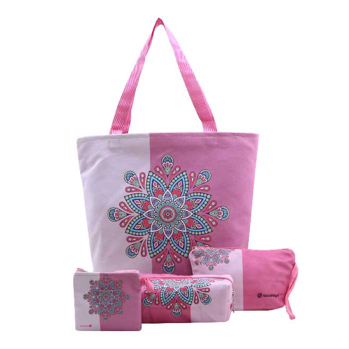 ست چهار تکه کیف بزرگ ساسویه سری خط نوشته (کد 1077)