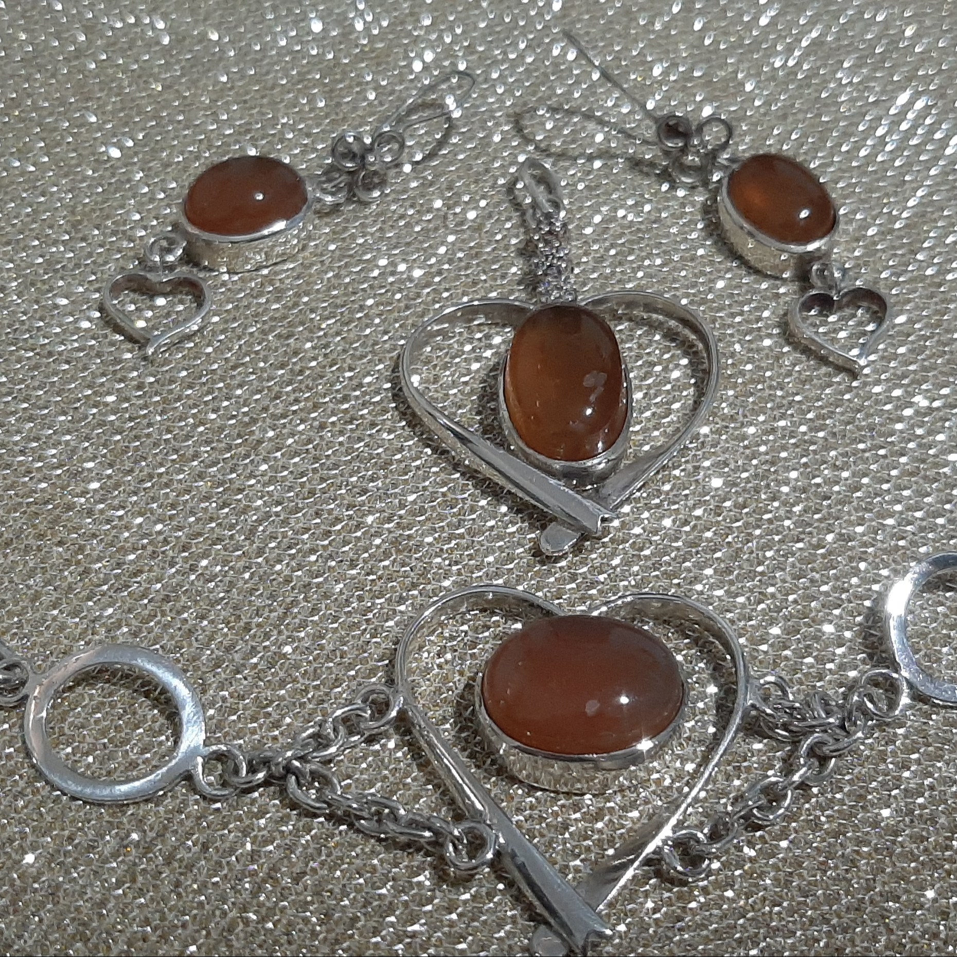 نیم ست قلب نقره