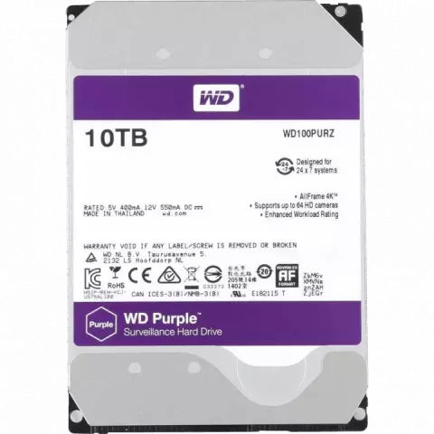 هارد اینترنال 10ترابایت WD مدل PURPLE SURVEILLANCE WD100PURZ