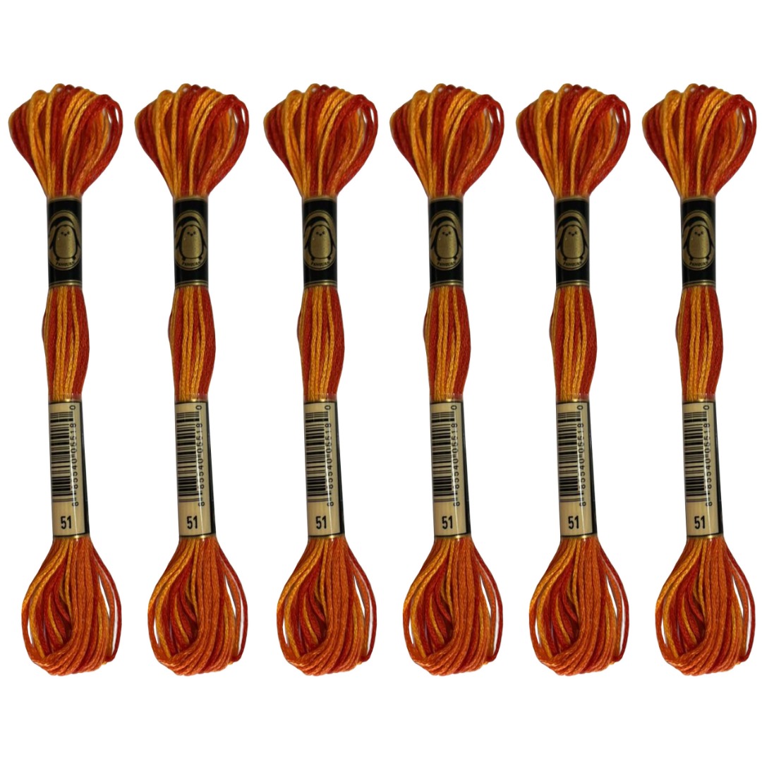 نخ گلدوزی پنگوئن مدل PNG-06 کد P-51 مجموعه 6 عددی