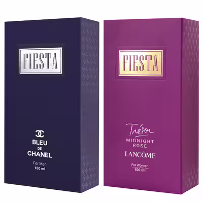ادو پرفیوم زنانه فیستا مدل Lancome Tresor Midnight Rose حجم 100 میلی لیتر به همراه ادو پرفیوم مردانه فیستا مدل Bleu de Chanel