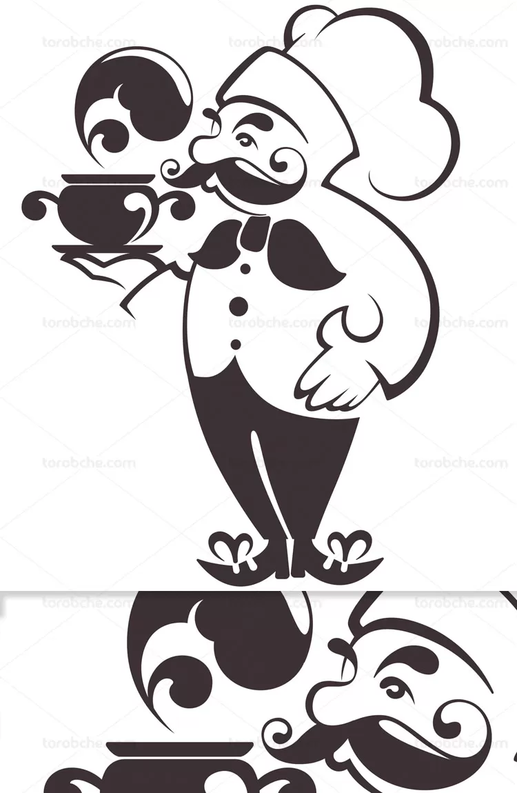 وکتور لوگوی سرآشپز مرد | گرافیک با طعم تربچه