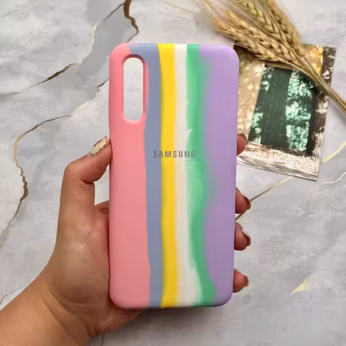 قاب گوشی Galaxy A30S - Galaxy A50 - Galaxy A50S  سیلیکونی رنگین کمانی کد 79665
