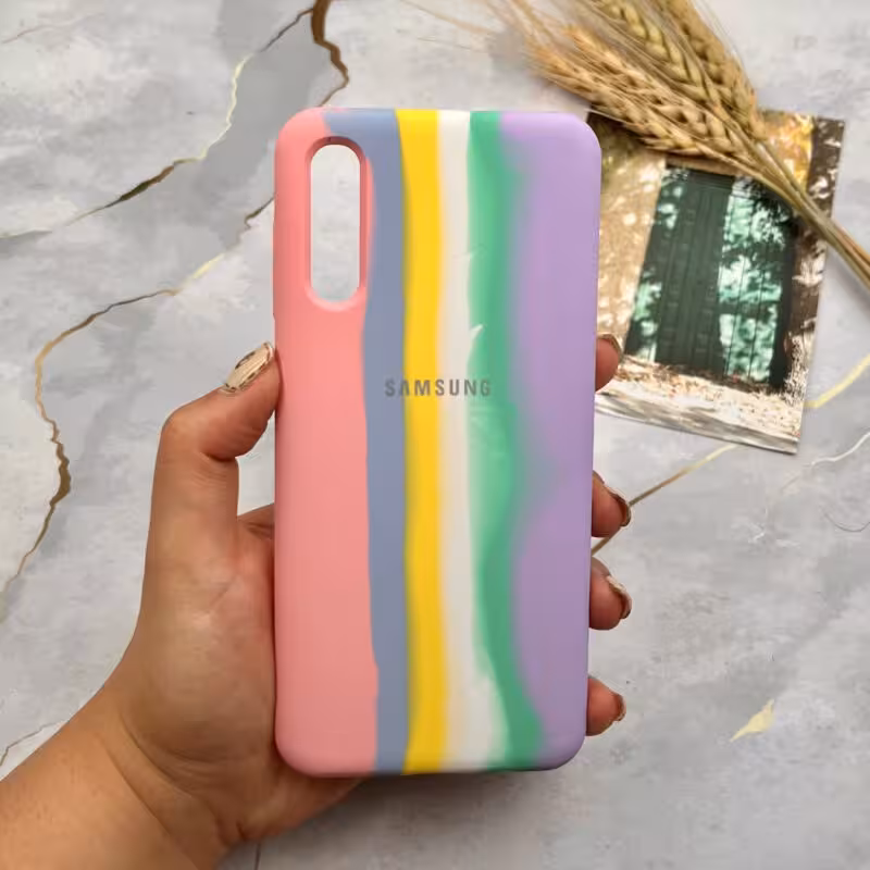 قاب گوشی Galaxy A30S - Galaxy A50 - Galaxy A50S  سیلیکونی رنگین کمانی کد 79665