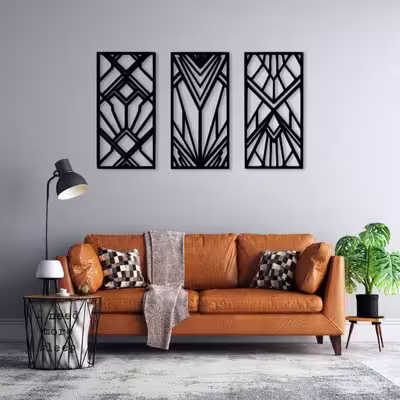 دیوارکوب ماهوت طرح هندسی مجموعه 3 عددی 