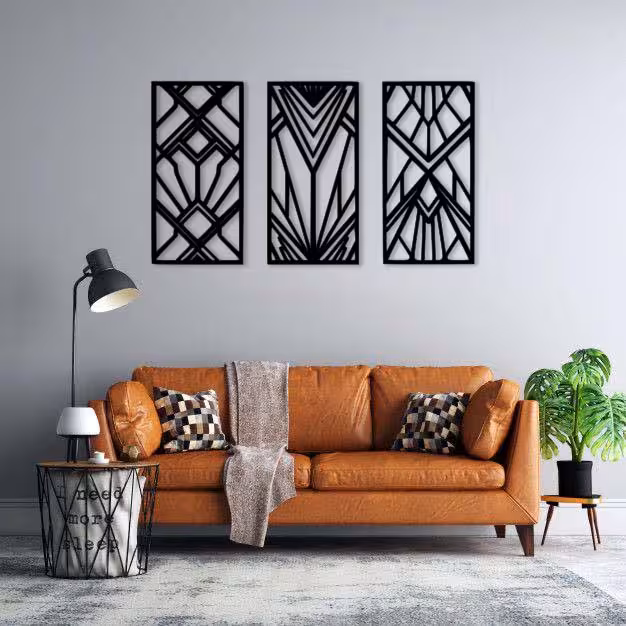 دیوارکوب ماهوت طرح هندسی مجموعه 3 عددی 