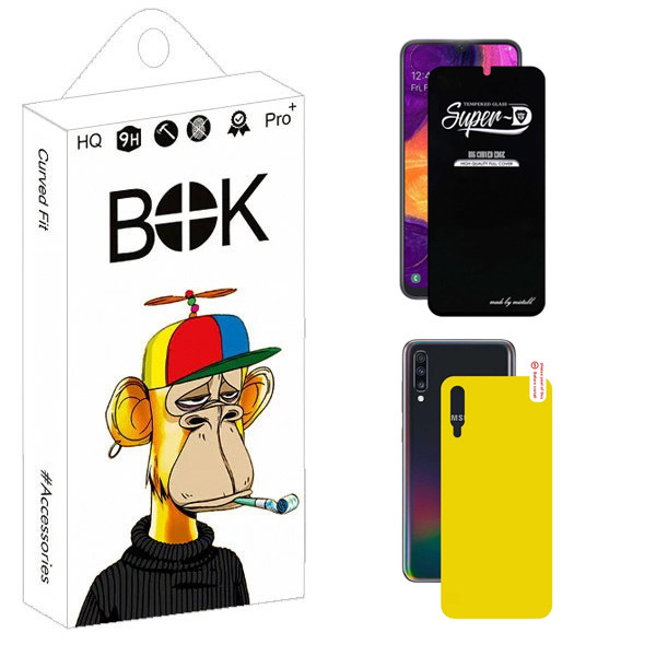 محافظ صفحه نمایش بوک مدل Transparent SuperD مناسب برای گوشی موبایل سامسونگ Galaxy A50 / A50s به همراه محافظ پشت گوشی | کالا برتری