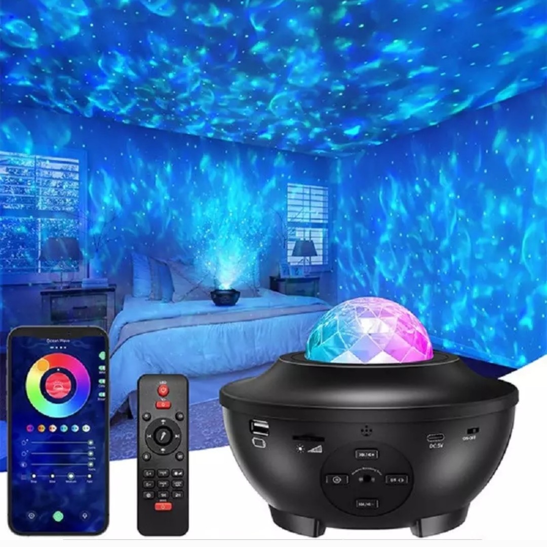 چراغ خواب کهکشان اسپیکر دار starry projector light کهکشانی