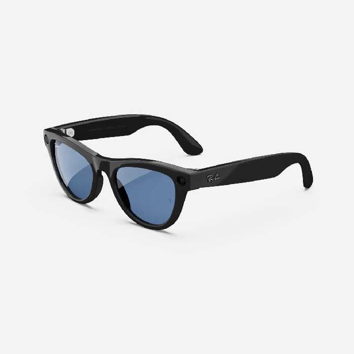 خرید عینک هوشمند ری بن متا RAY-BAN | META Skyler Shiny black – Clear/Cerulean Blue Transitions با بهترین قیمت