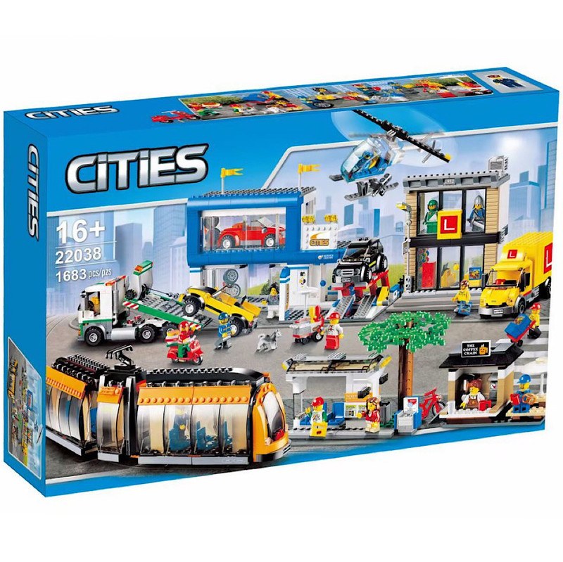 لگو شهر سیتی همراه با قطار و ماشین و متور و کلی امکانات جذاب
