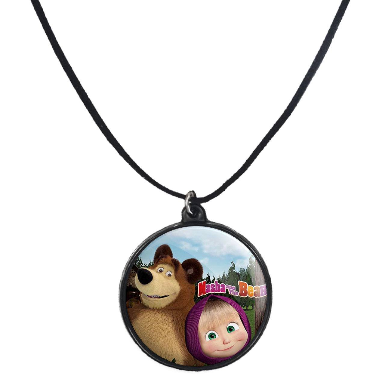 گردنبند پرمانه طرح ماشا ومیشا کد pmb.11835 مدل دو طرفه