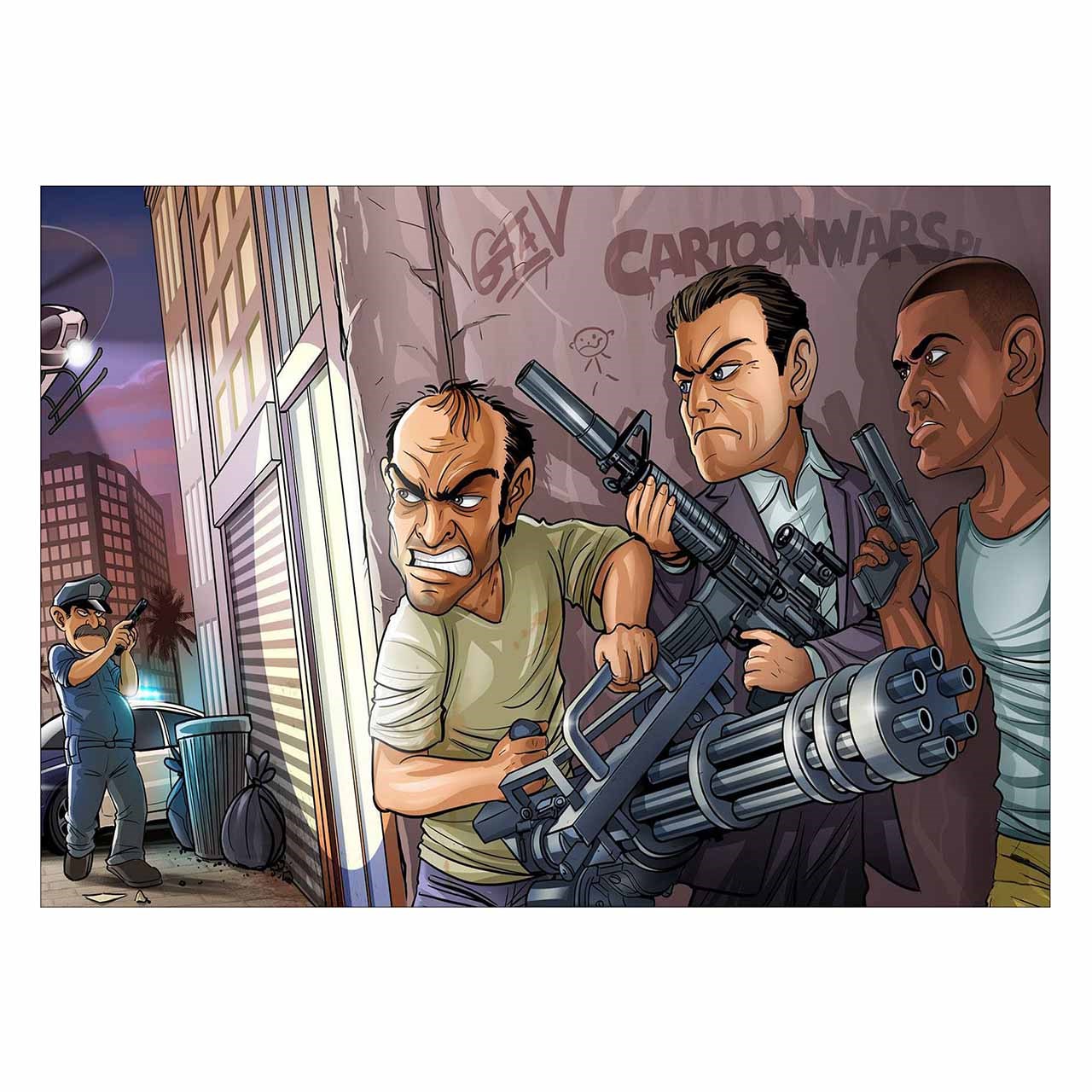 تابلو شاسی ونسونی طرح GTA V Comic سایز 70 × 50
