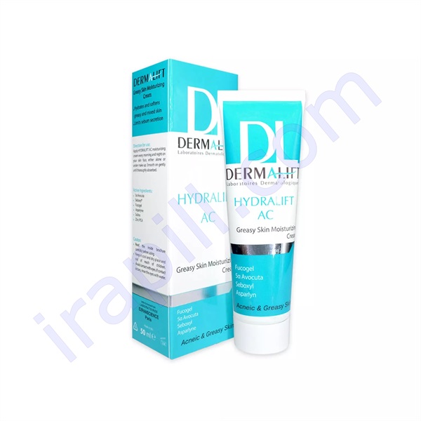 کرم مرطوب کننده رنگی بژ طبیعی پوست های چرب و جوشدار هیدرالیفت ای سی درمالیفت 50 میلی لیتر