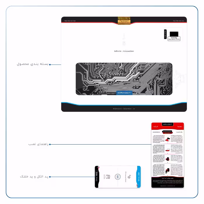 برچسب پوششی ماهوت مدل Black Printed Circuit Board مناسب برای تبلت سامسونگ Galaxy Tab S5e 10.5 2019 T725