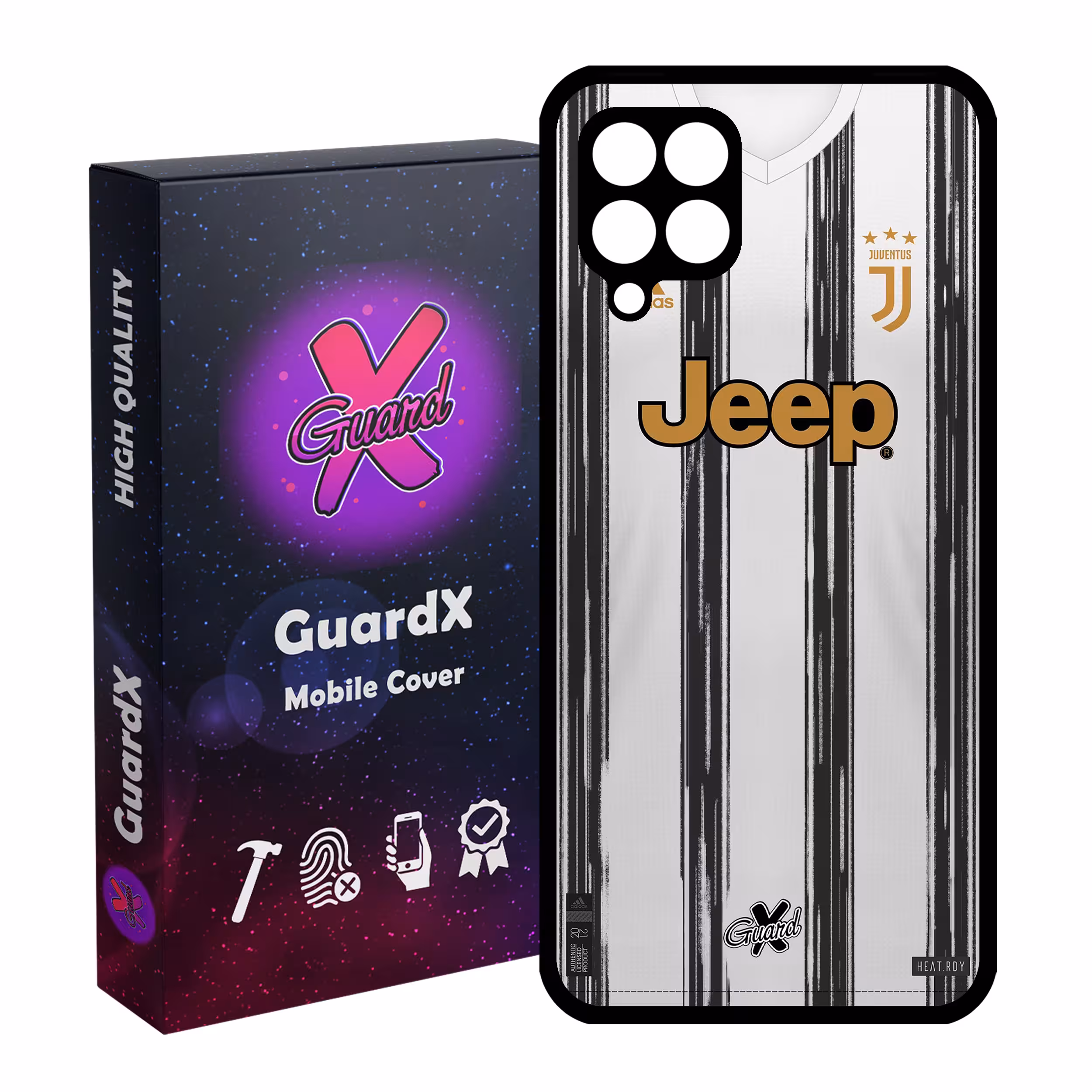 کاور گارد ایکس طرح یوونتوس مدل Glass10229 مناسب برای گوشی موبایل سامسونگ Galaxy A12
