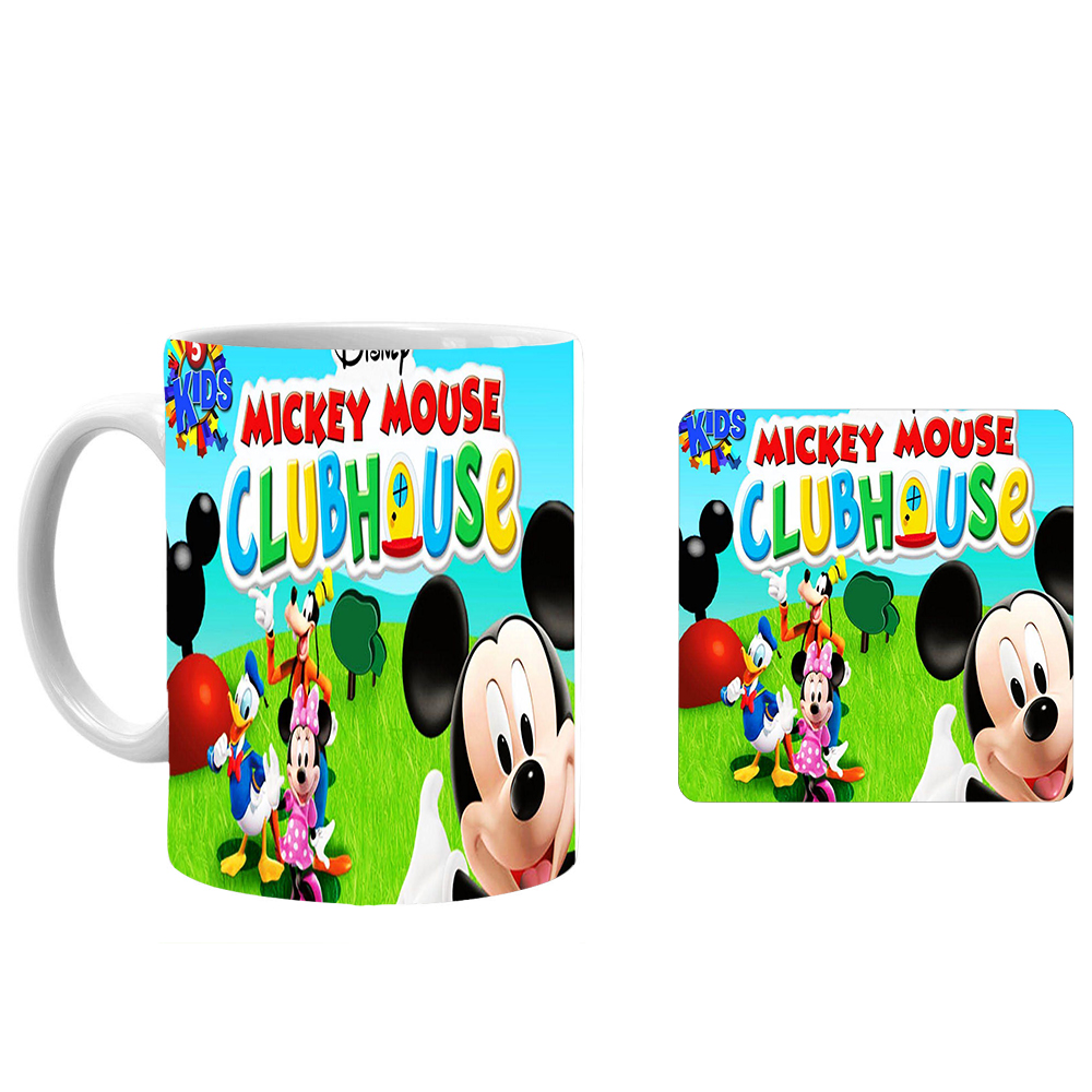 ماگ طرح میکی موس xm4 به همراه زیرلیوانی