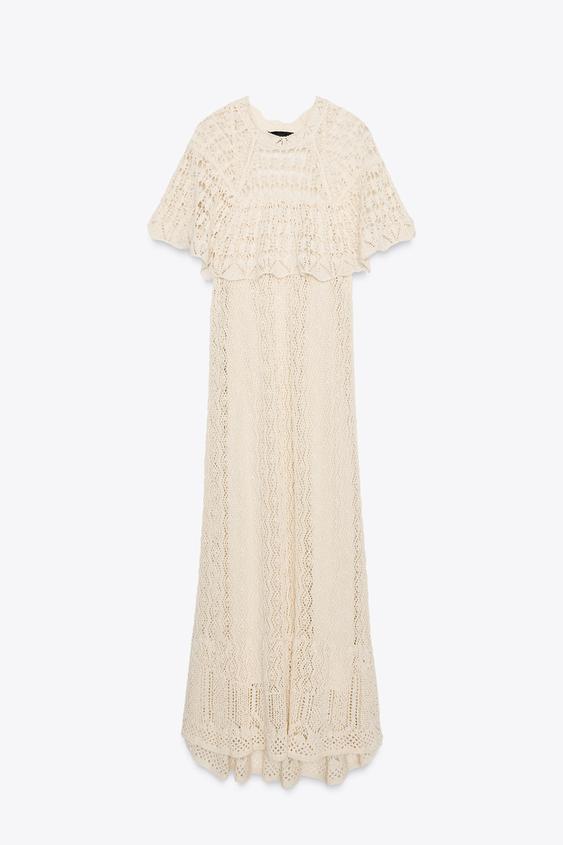 لباس بلند زنانه زارا POINTELLE KNIT MAXI DRESS | تهران زارا TehranZara