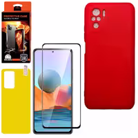 کاور کینگ کونگ مدل SLCN مناسب برای گوشی موبایل شیائومی Redmi Note 10 4G به همراه محافظ صفحه نمایش و برچسب محافظ پشت گوشی