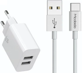 سری شارژر 12W بهمراه کابل تایپ سی مک دودو مدل CH-6721