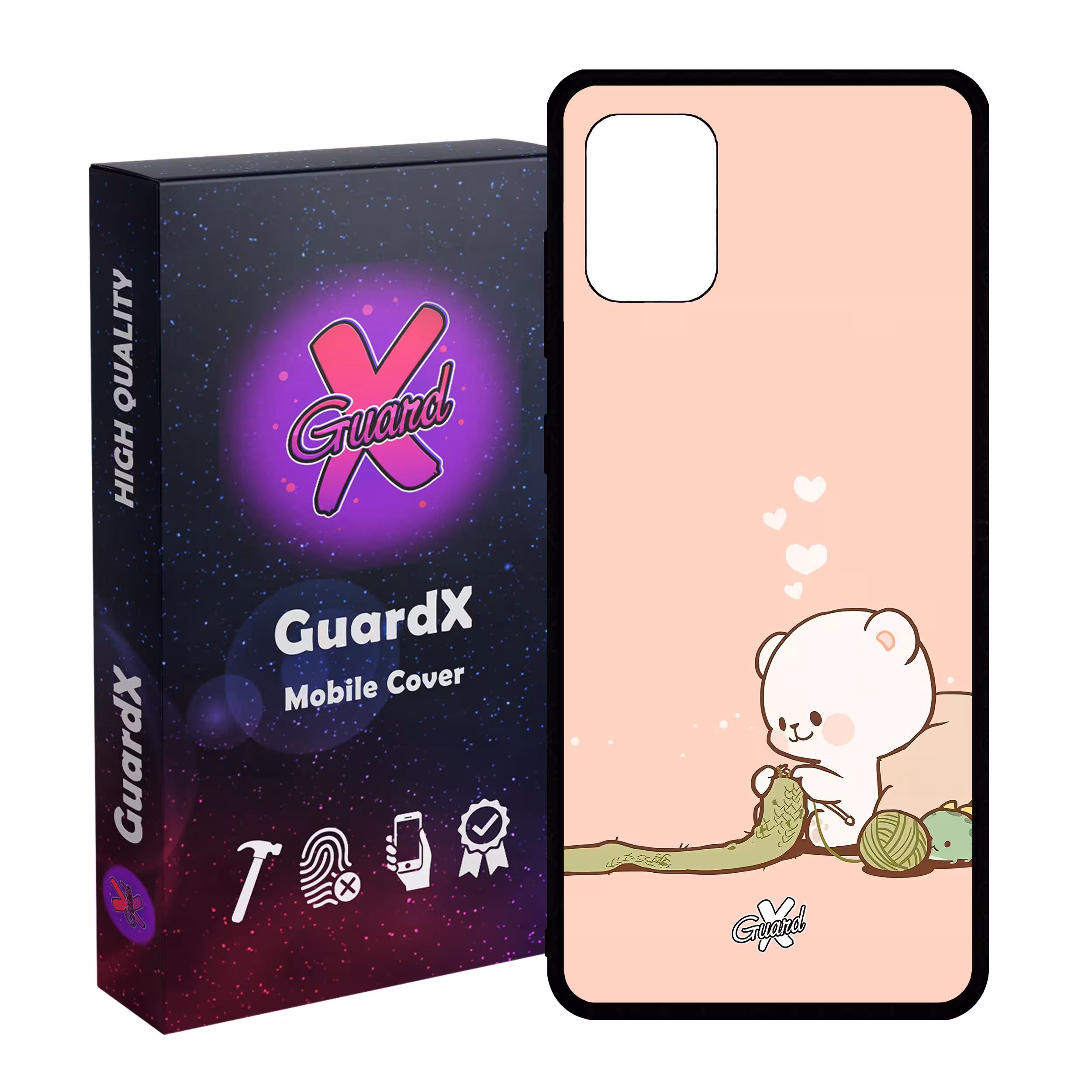 کاور گارد ایکس طرح خرس 2 مدل Glass10489 مناسب برای گوشی موبایل سامسونگ Galaxy A71 4G