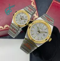 خرید ست ساعت زنانه و مردانه امگا کانسلیشن کیفیت عالی موتور ژاپن جنس استیل رنگ ثابت کد 2116649 - ردگل