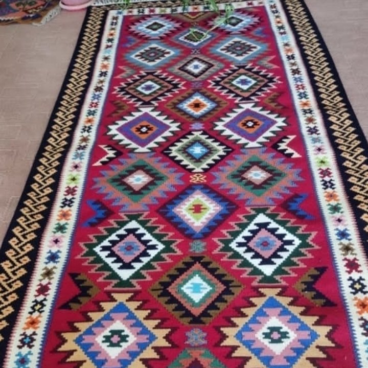 گلیم دستبافت نخی اکریلیک اعلاء طرحی خاص سایز:200×100