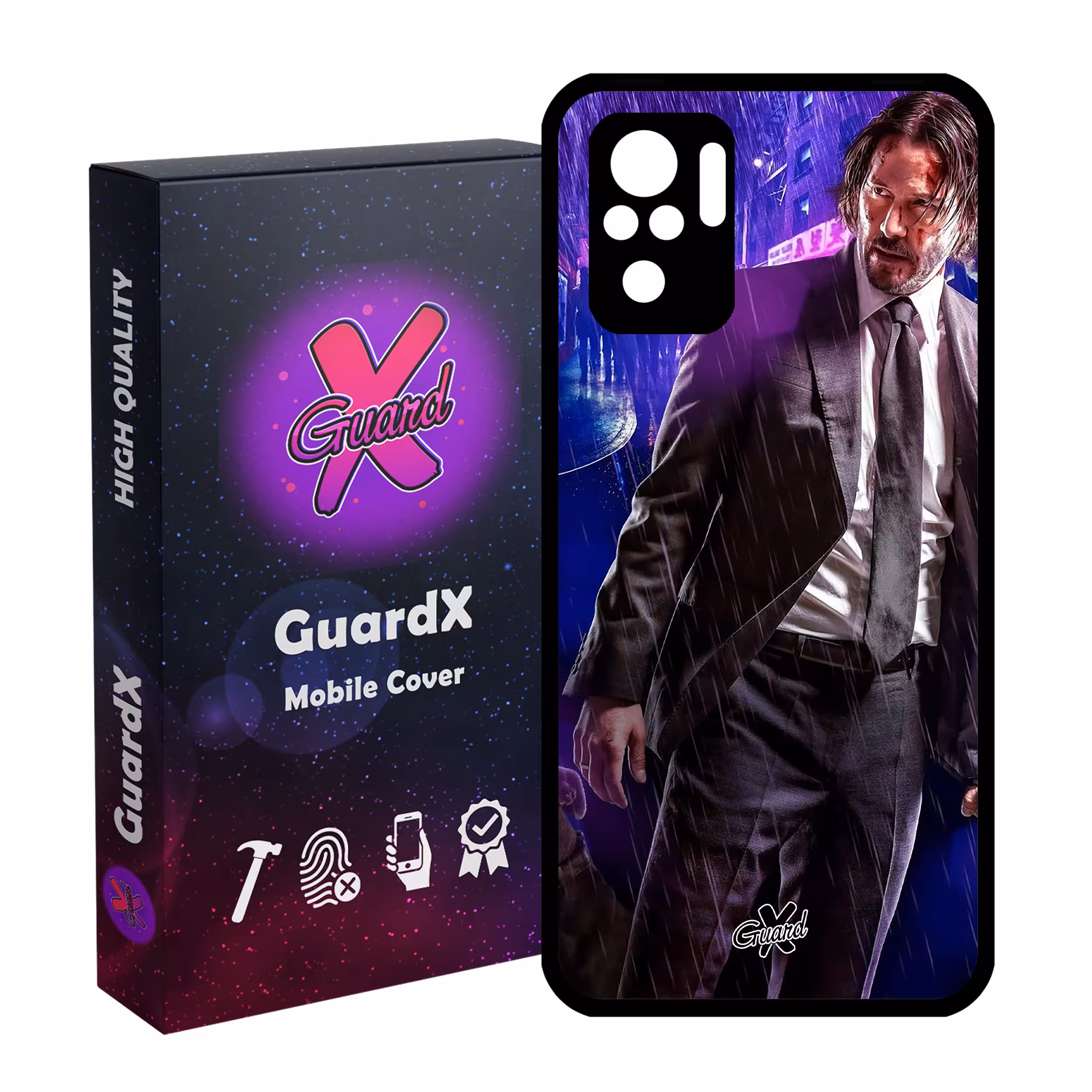 کاور گارد ایکس طرح John Wick مدل Glass10124 مناسب برای گوشی موبایل شیائومی Redmi Note 10 4G / Note 10S