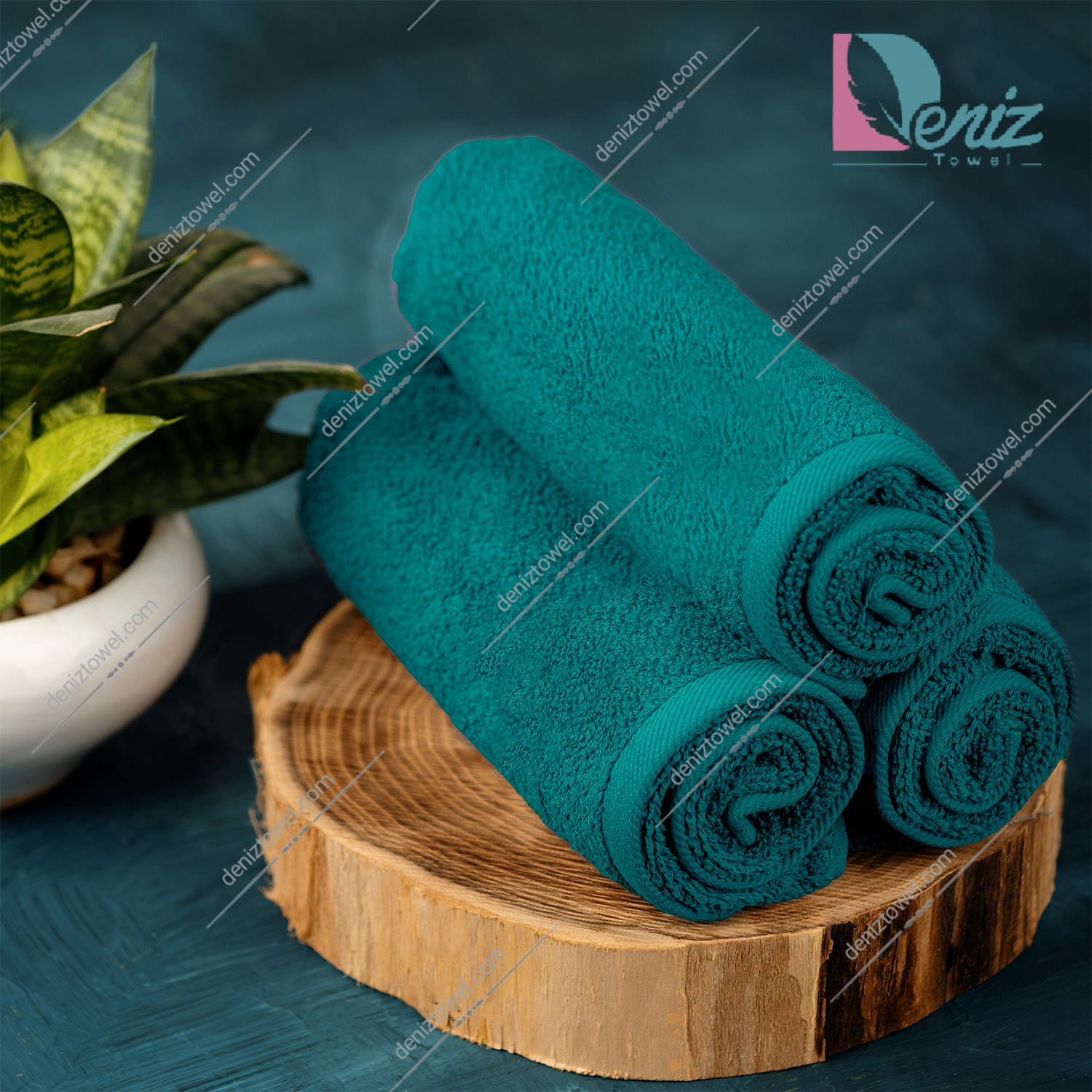 حوله دستی بسته سه عددی ساده رنگ کله غازی