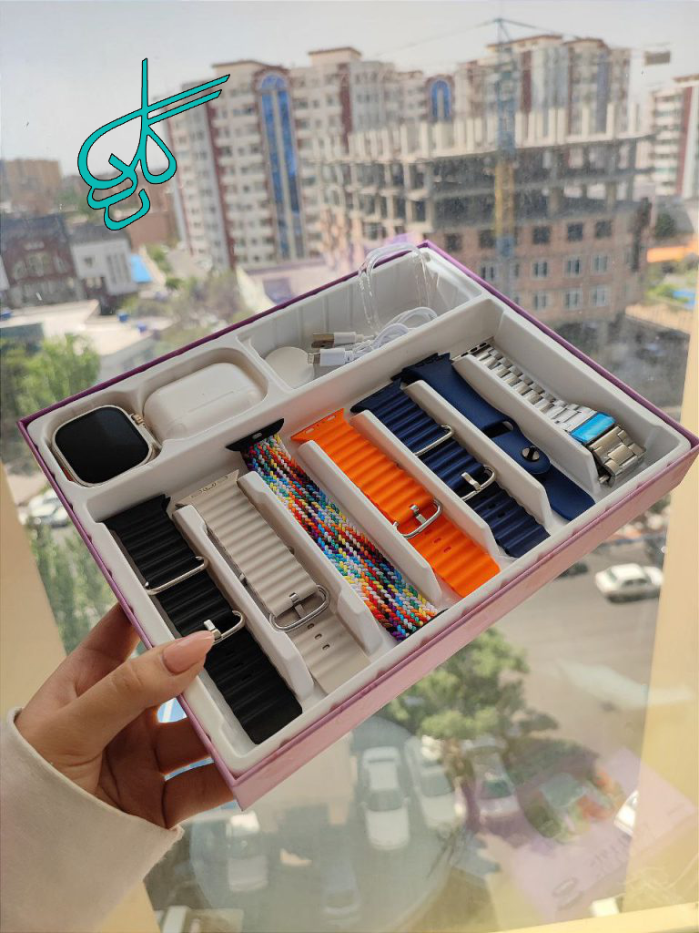 خرید اسمارت واچ مدل S16 Ultra دارای شارژر وایرلس هندزفری و محافظ با 7 بند بهترین کیفیت کد 1918811 - ردگل