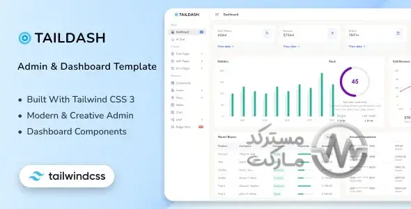 دانلود Codecanyon TailDash قالب مدیریت و کیت رابط کاربری تیلویند
