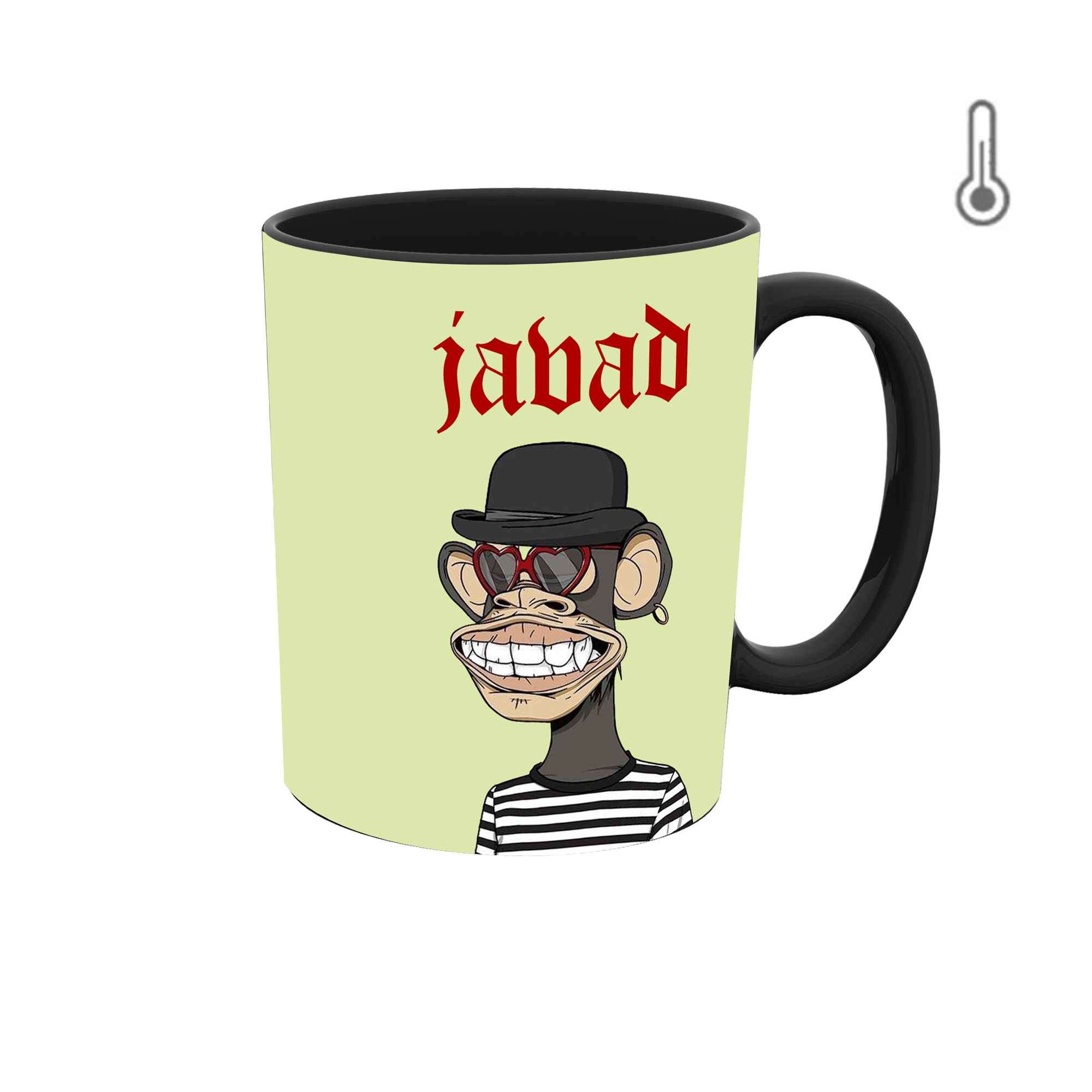 ماگ حرارتی طرح اسم جاوید مدل میمون nft  