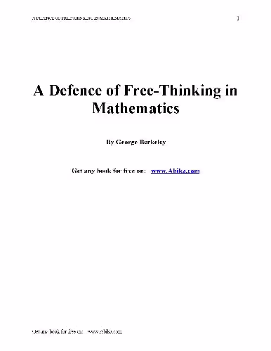خرید و دانلود نسخه کامل کتاب A Defence of Free-Thinking in Mathematics